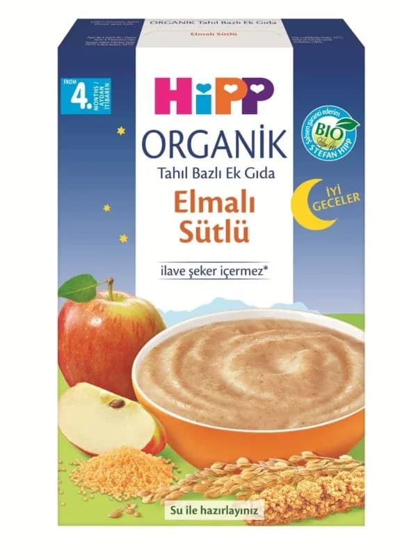 Elmalı Sütlü Tahıl Bazlı Ek Gıda 250 Gr Organik