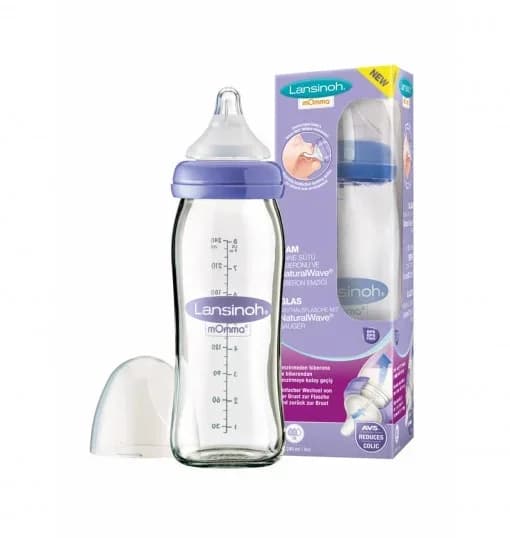 Şık Cam Biberon 240 ml Kapasite ile Bebekler için