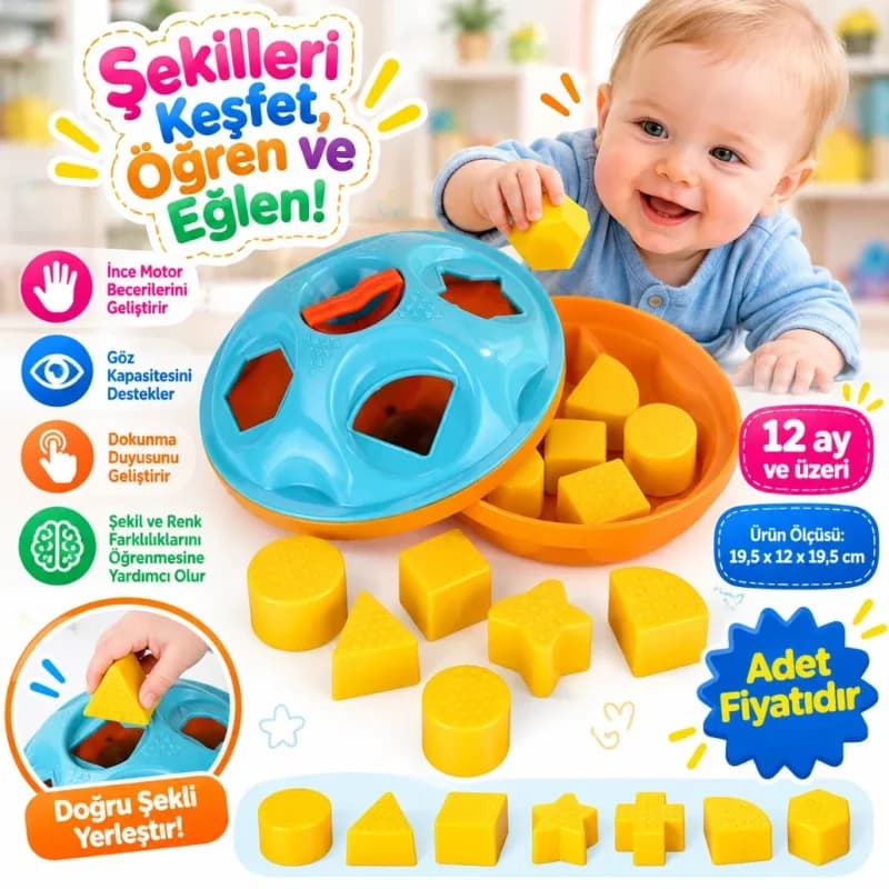 Eğlenceli Şekiller 10'lu Set Yaratıcı Oyun Malzemesi