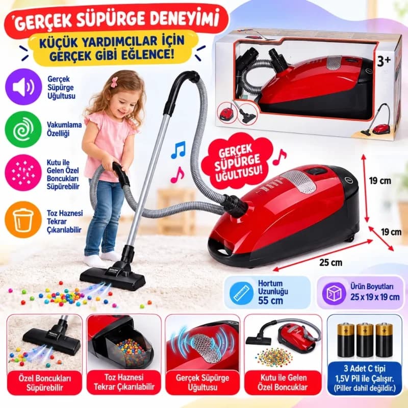 Eğlenceli Elektrikli Oyuncak Süpürge 1 Adet