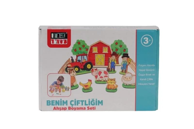 Ahşap Boyama Seti 1 Adet Çiftlik Temalı Eğlenceli Aktivite
