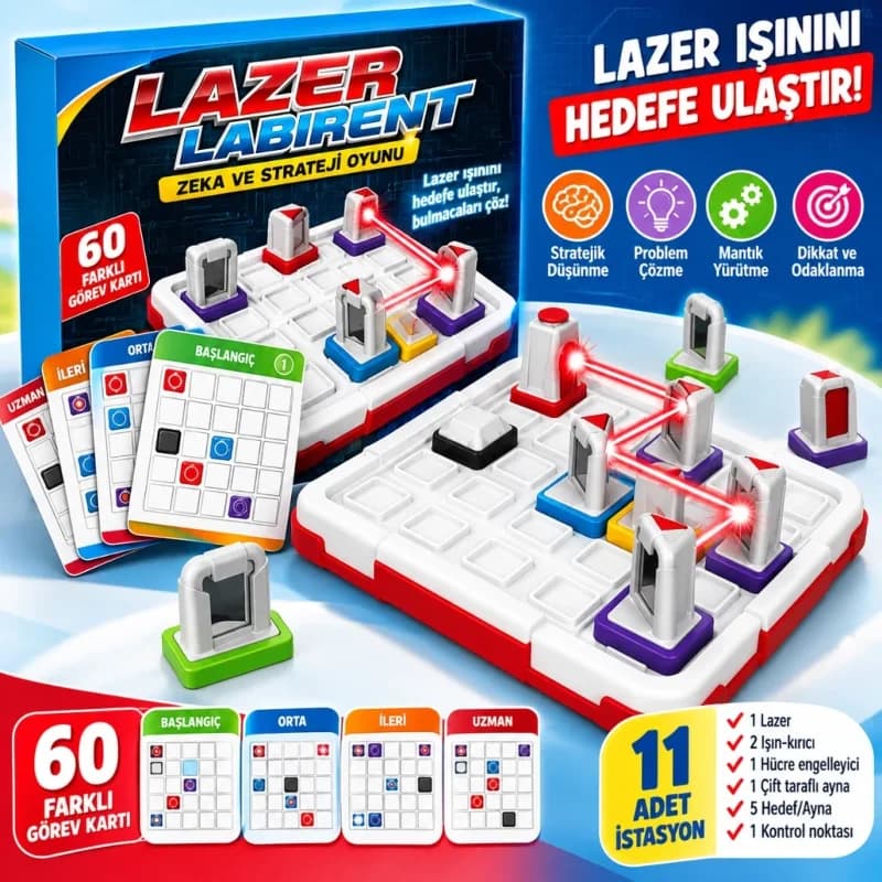 Eğlenceli Lazer Maze Oyun Seti +8 Yaş İçin