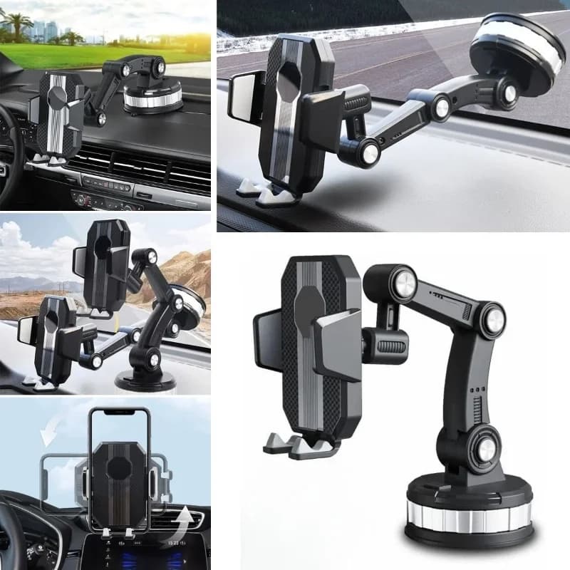 Ergonomik 360 Derece Dönebilen Araç İçi Telefon Tutucu Vantuz