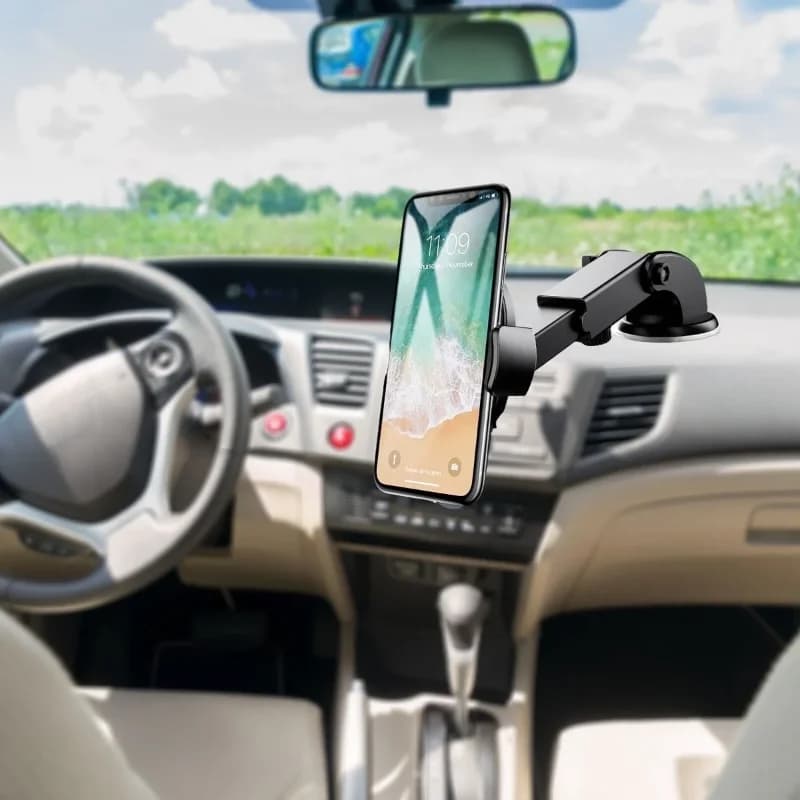 Ergonomik Vantuzlu Teleskopik Araç Telefon Tutucu ile 360 Derece Dönüş
