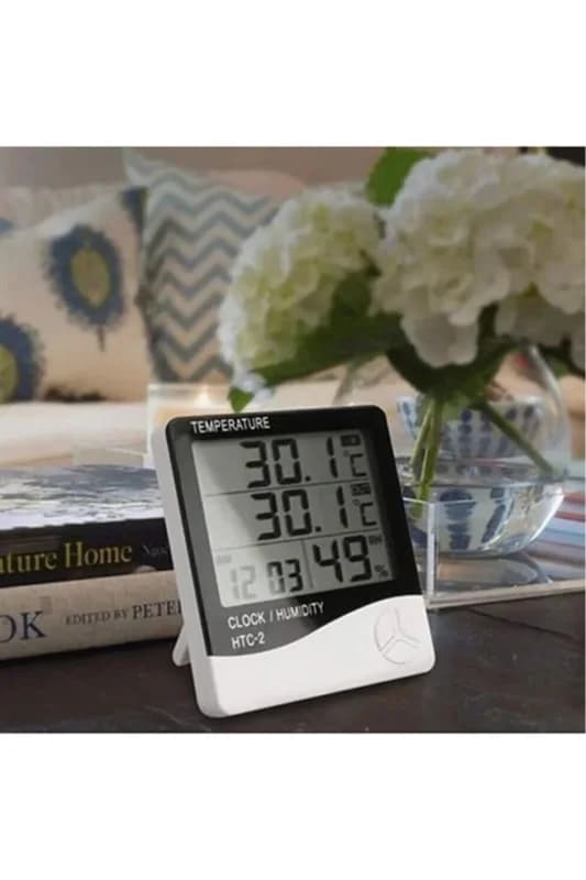 Ergonomik LCD Ekranlı Alarmlı Nem Ölçer ve Termometre