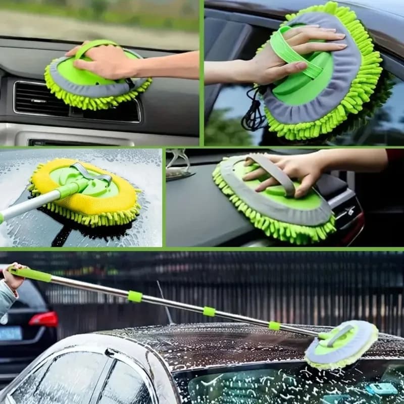 Ultra Emici Oto Yıkama Mop Seti ile Yedek Mikrofiber Bez