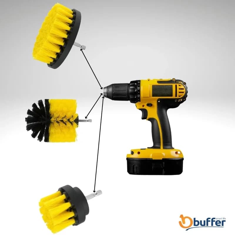 Çok Amaçlı Ergonomik Temizlik Fırçası Seti 3'lü Matkap Ucu