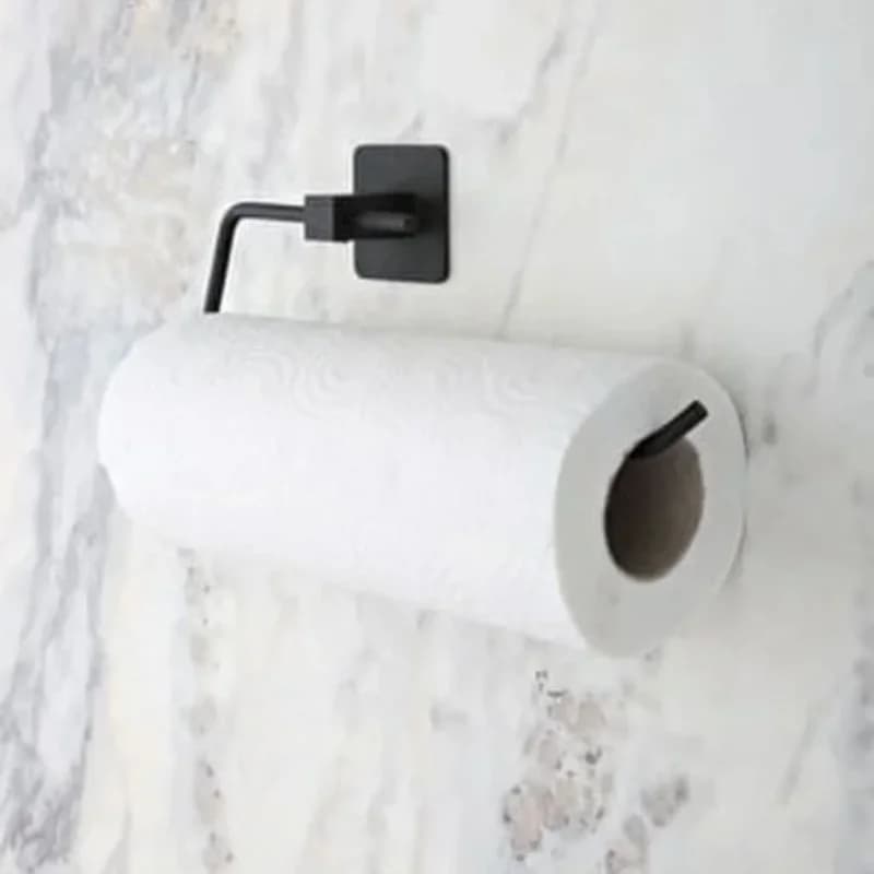 Ergonomik Yapışkanlı Siyah Metal Rulo Havluluk Aparatı