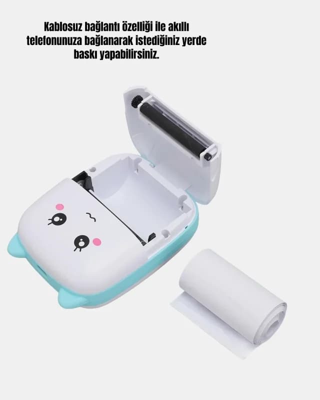 Mini Taşınabilir Termal Yazıcı 200 Dpı Bluetooth Bağlantılı