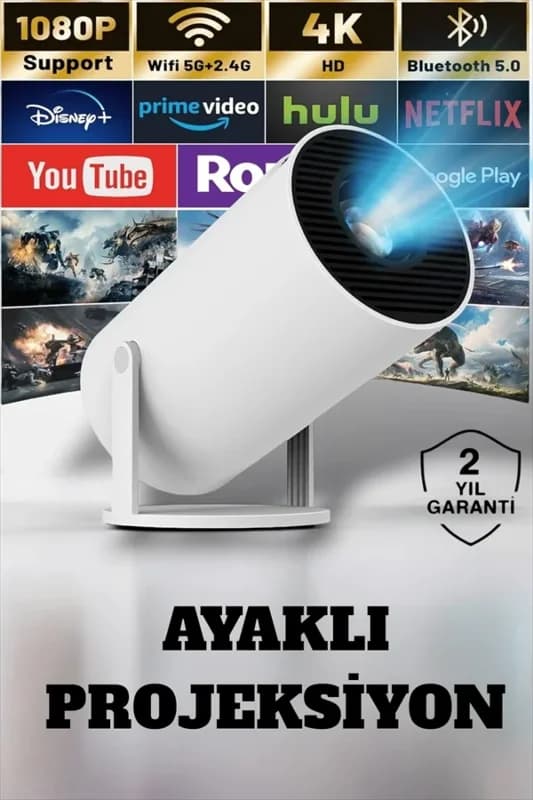 Kablosuz Projeksiyon Cihazı 160 Ansı Lümen Full Hd 130 İnç