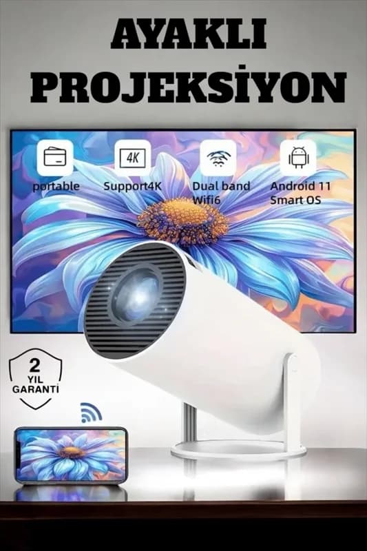 Etkileyici 130 İnç Projeksiyon Cihazı 4k Destekli Full Hd