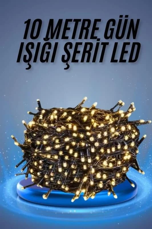 Dekoratif Led Işık 10 Metre Ampüllü Gün Işığı Ağaç Süsleme