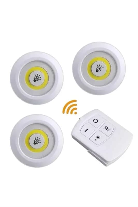 Uzaktan Kumandalı 3'lü Led Lamba Seti Yapışkanlı