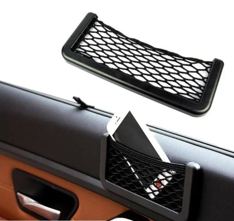 Ergonomik Yapışkanlı Cep Telefonu Tutucu Araç İçi Fileli Organizer