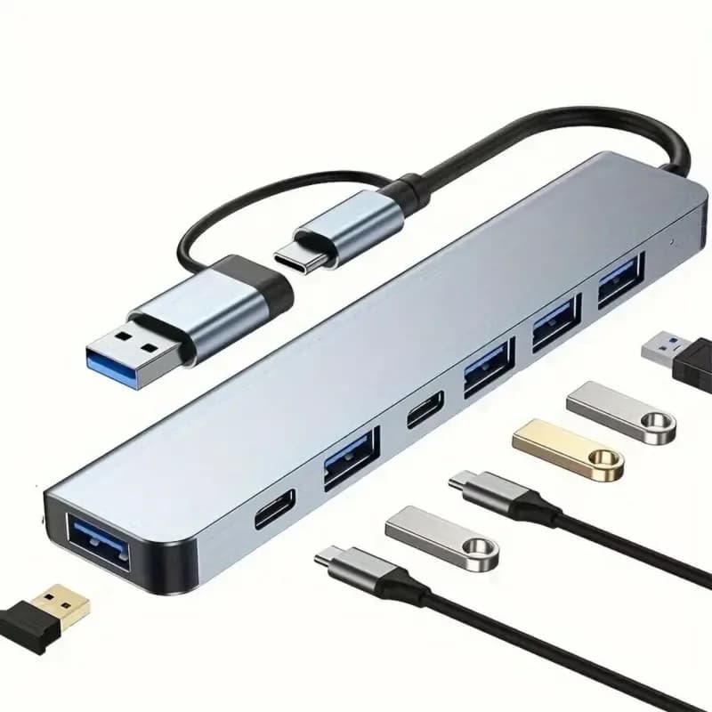 Yüksek Hızlı 8 Portlu Çoklayıcı Hub Type-C Uyumlu Görüntü Aktarıcı