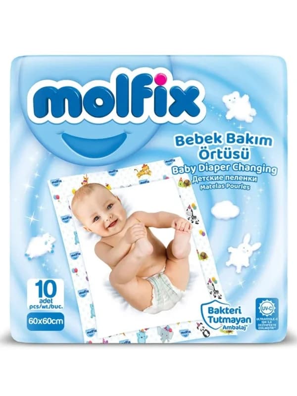 Pratik Bebek Bakım Örtüsü 60x60 10 Adet