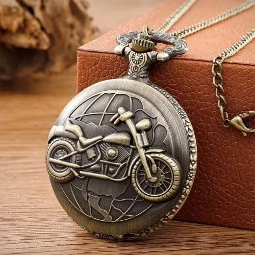 Şık Motor Tasarımlı Antika Köstekli Saat 4.5 Cm