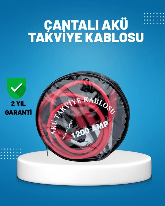1200 Amper Akü Takviye Kablosu 2 Metre İzoleli Bakır Uçlu