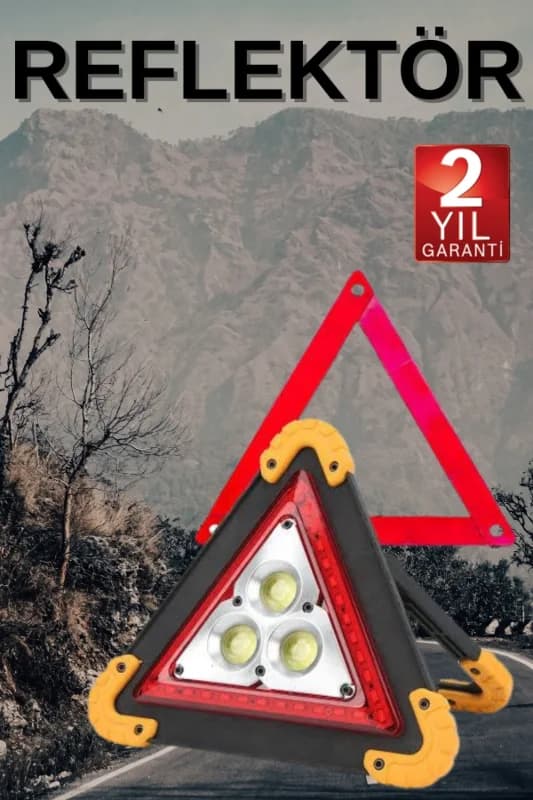 Solar Şarjlı Çok Fonksiyonlu Reflektör Işıklı Ikaz Lambası Acil Durum Reflektörü Acil Durum Uyarı Lambası