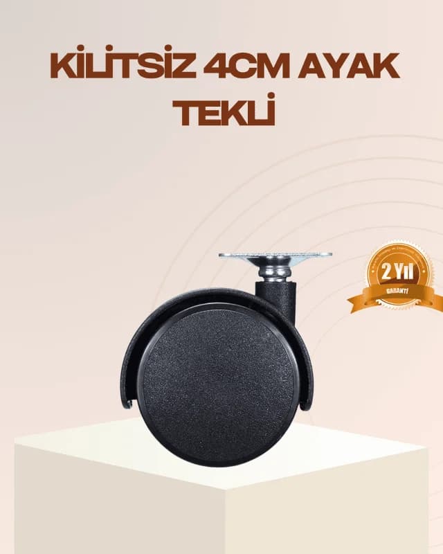 4 cm Kilitsiz Mobilya Ayağı Tekli Kolay Dönen Masa ve Sehpa Ayağı