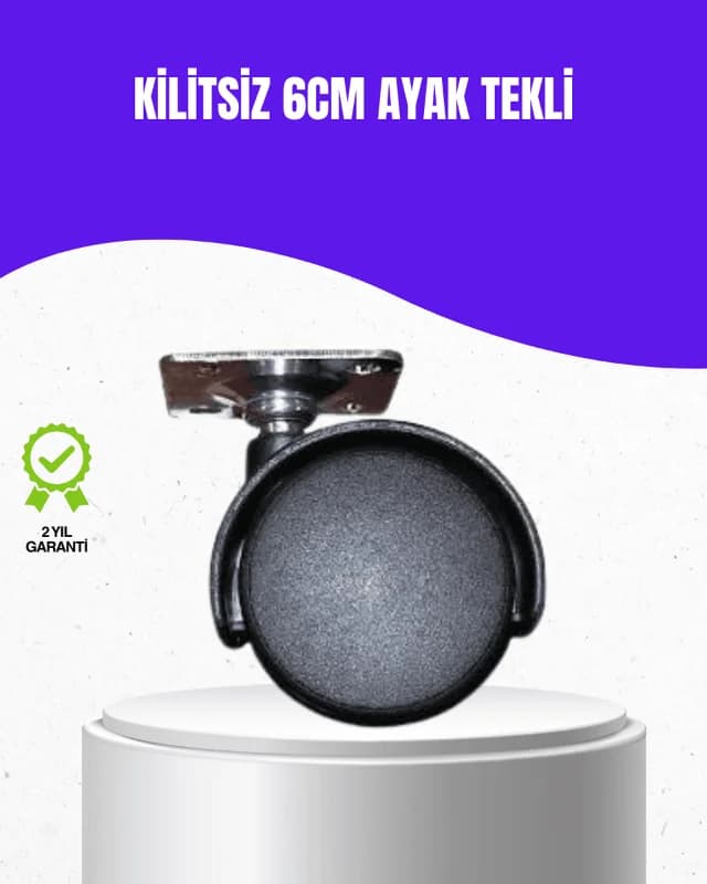6 cm Kilitsiz Masa Ayağı Tekli Döner Tekerlek