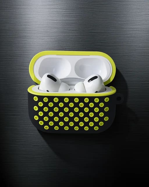 Apple Airpods Pro 2 (2.nesil) Spor Delikli Kılıf - Siyah-sarı