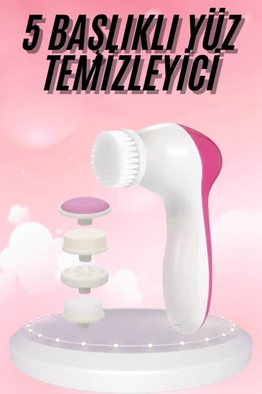 5 Başlıklı Titreşimli Cilt Temizleme Seti Canlandırıcı ve Onarıcı