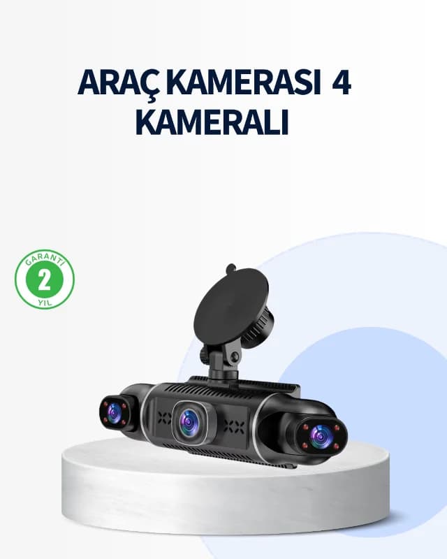 4 Kameralı Araç İçi Kamera 1080P GPS Takip WiFi Gece Görüşlü
