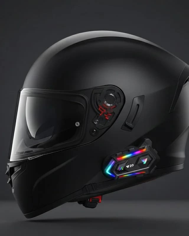 Yeni Nesil Bluetooth 5.3 Motosiklet Intercom RGB Işıklı 1000m Mesafeli