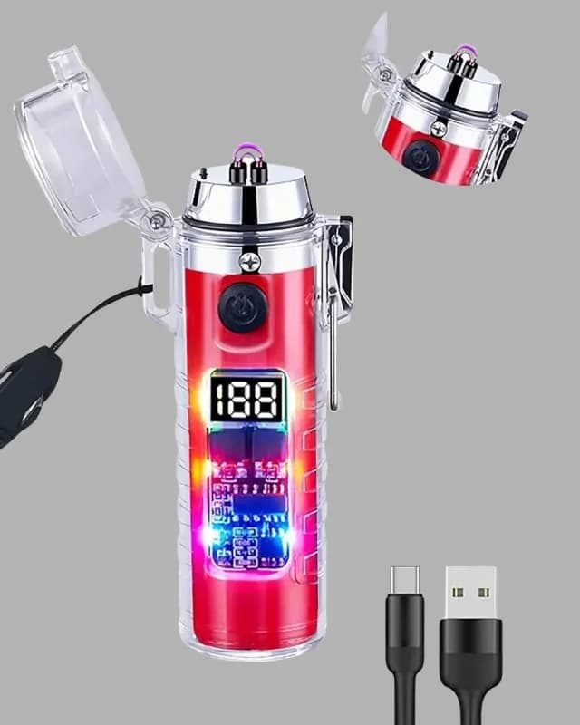 Şarjlı Fenerli Elektrikli Çakmak Usb Tip C Uyumlu