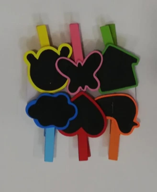 Şık Desenli Mandal 6'lı Set Ahşap Malzeme