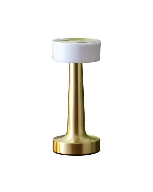 Şarjlı Mantar Gold Kare Masa Lambası - Minimal Tasarım
