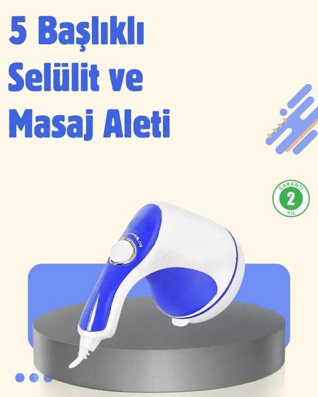 Elektrikli Vücut Masaj Aleti 5 Başlıklı