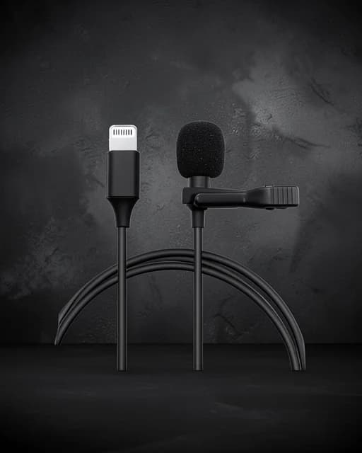 Lightning 2 Metre Double Mikrofon - Siyah