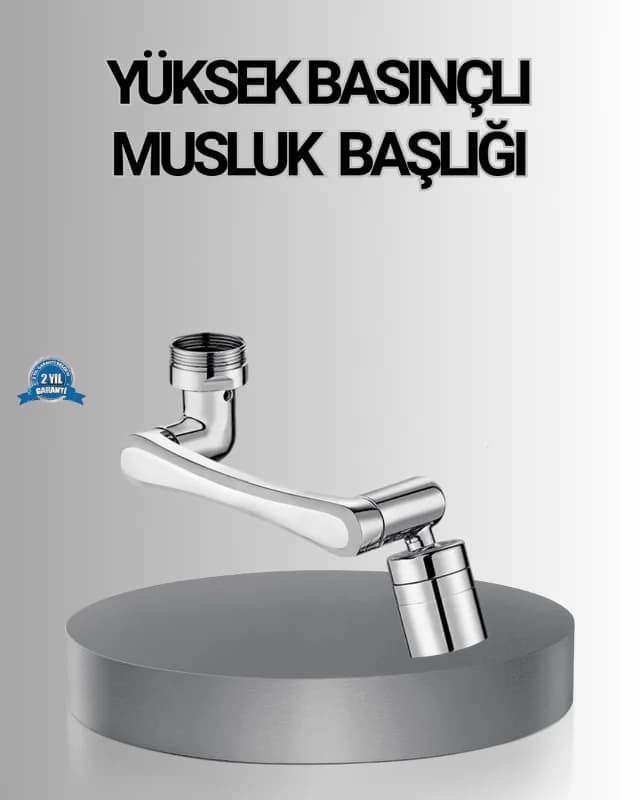 1080° Dönebilen Musluk Başlığı Robotik Kol Havalandırıcı Çok Yönlü Su Yönlendirme