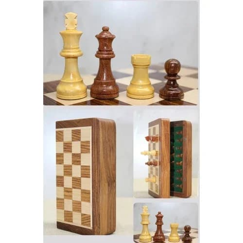 Katlanabilir Ahşap Mıknatıs Taşlı Satranç Oyunu 25 Cm
