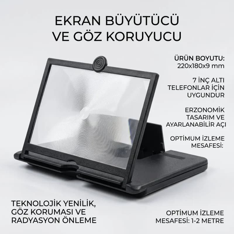 Ergonomik 3d Telefon Ekran Büyütücü Ve Göz Koruyucu Standı