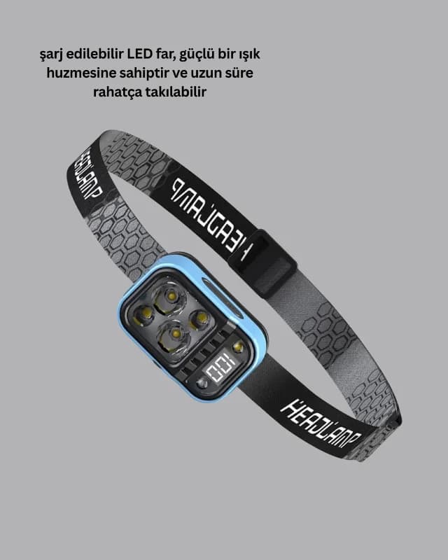 Led Kafa Feneri 53 Mod Type C Şarjlı Su Geçirmez