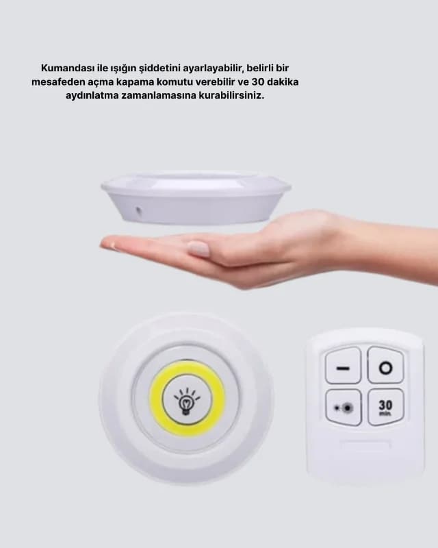 Modern Uzaktan Kumandalı 3'lü Spot Led Işık Seti