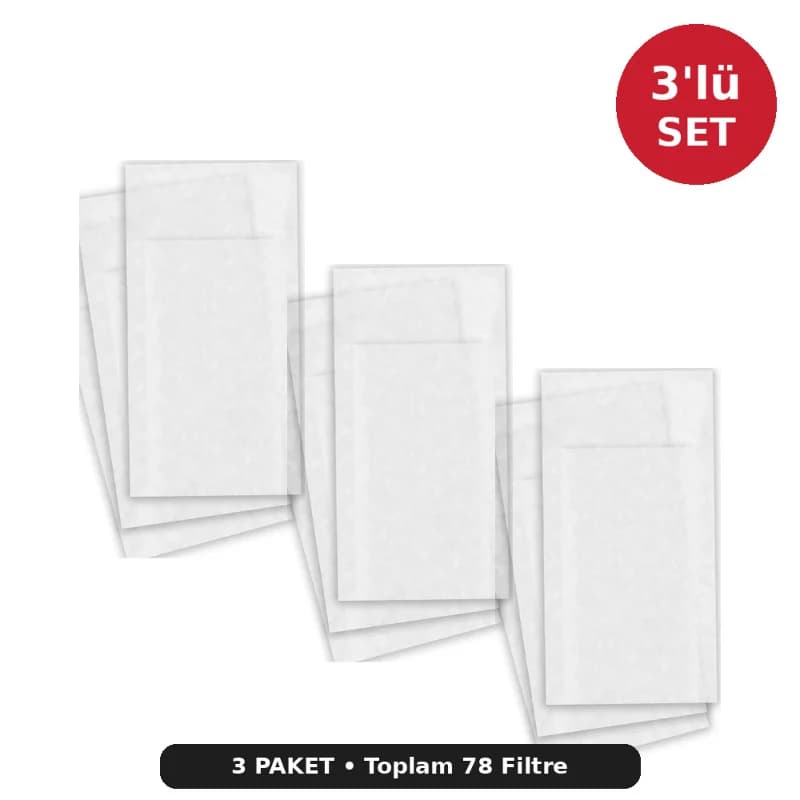 Kullan At Çay ve Kahve Demleme Filtresi 26'lı 3 Paket (78 Adet) - Bitki Çayı Süzgeç Poşeti