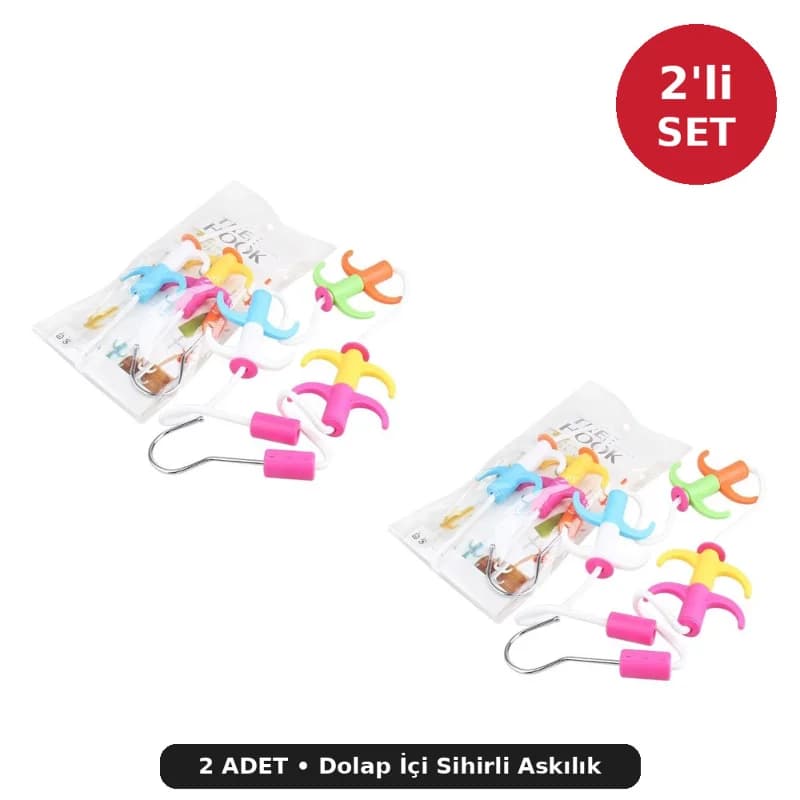 Dolap İçi Düzenleyici Sihirli Askılık Elbise Giysi Organizer 2'li Set - Askılı Kanca