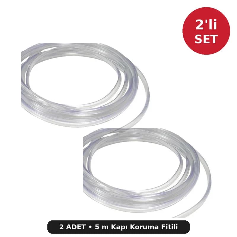 Şeffaf Silikonlu Araç Kapı Koruma Fitili 5 m 2'li Set - Çarpma ve Çizik Önleyici