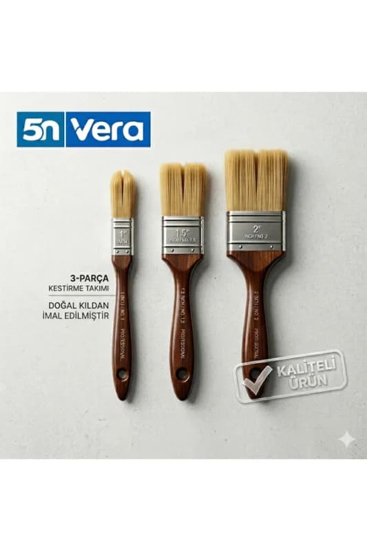 Kestirme Fırça Seti 1-1,5-2 mm | Boya Rötuş, Dar Alan Temizleme ve Tamir Fırçası 3’lü Set
