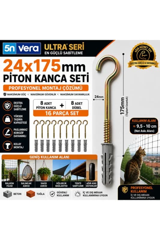 24X175 Ultra Seri Piton Kanca Seti – Maksimum Güç ve Profesyonel Sabitleme