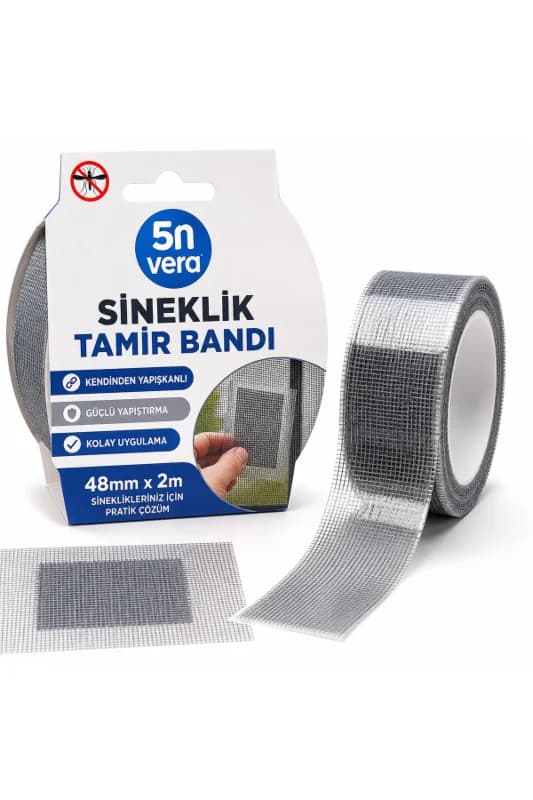 Sineklik Değiştirmeden Onarın | 48 mm x 2 Mt Kendinden Yapışkanlı Yırtık ve Delik Tamir Bandı