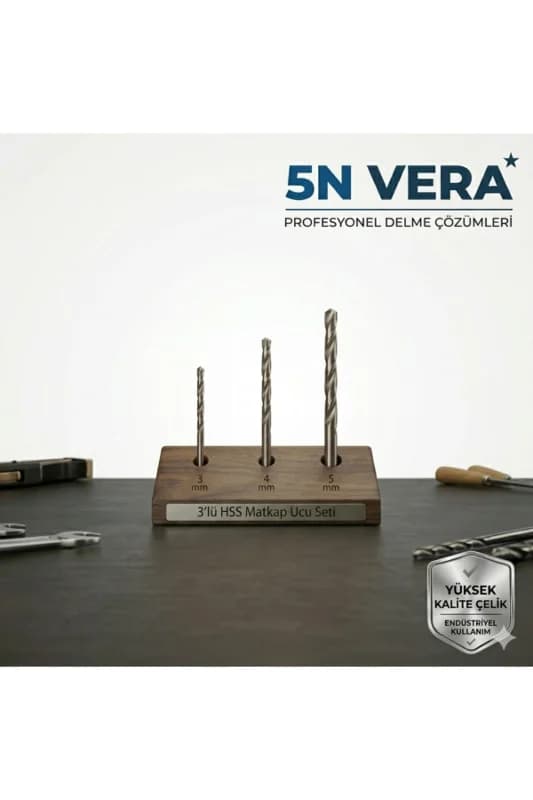 3'lü HSS Matkap Ucu Seti (3-4-5 mm) Metal Çelik Ahşap Uyumlu Hassas Delme