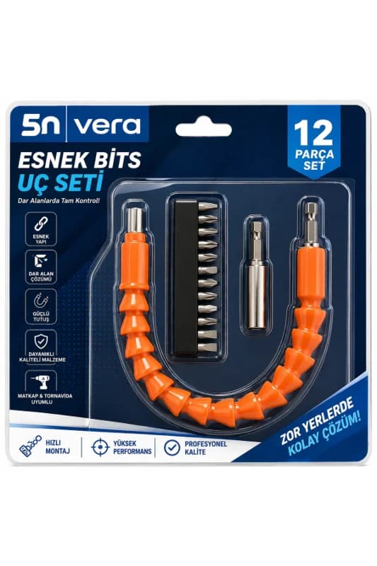 Esnek Bits Uç Seti 12 Parça | Dar Alan Vidalama Aparatı