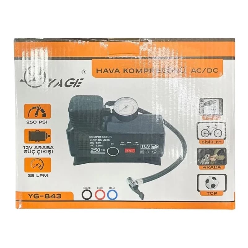 Çok Amaçlı 220v 12v Kompresör Lastik Hava Pompası
