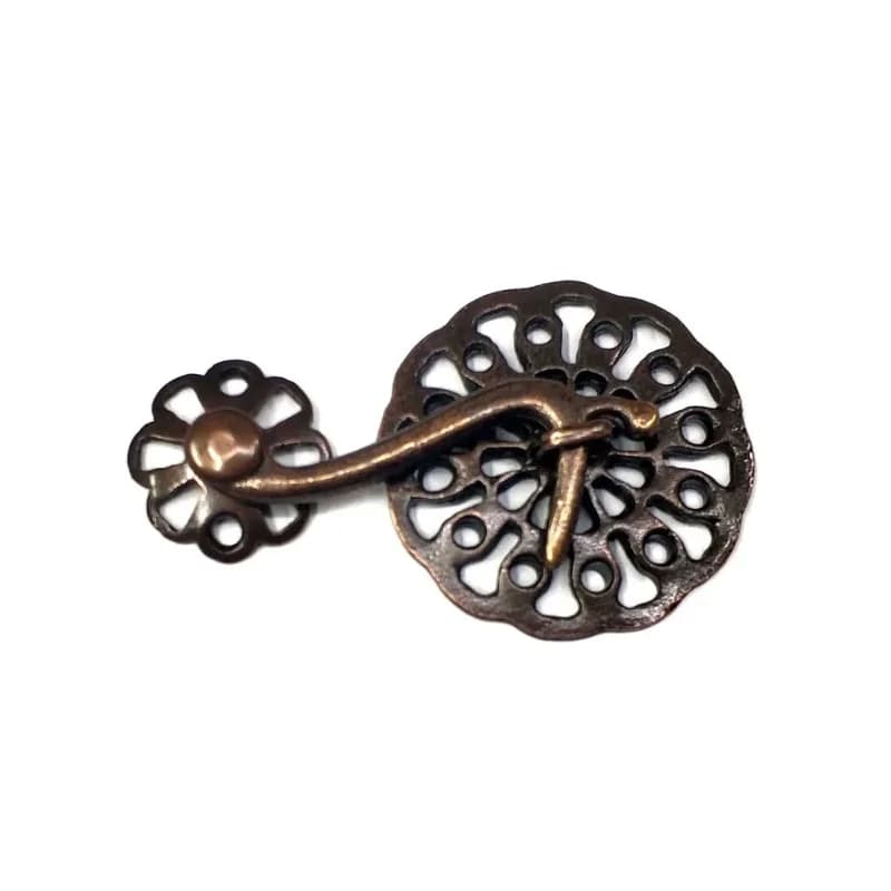 Dekoratif Zamak Çengel Kilit 56x33 Mm 50 Adet Antik Bakır