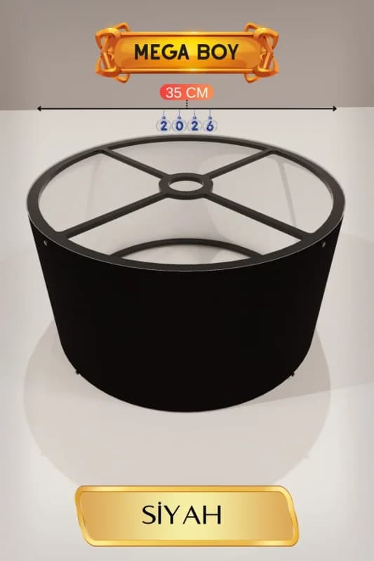 Modern Siyah Lambader Başlığı 35 Cm E27 Duy Uyumlu